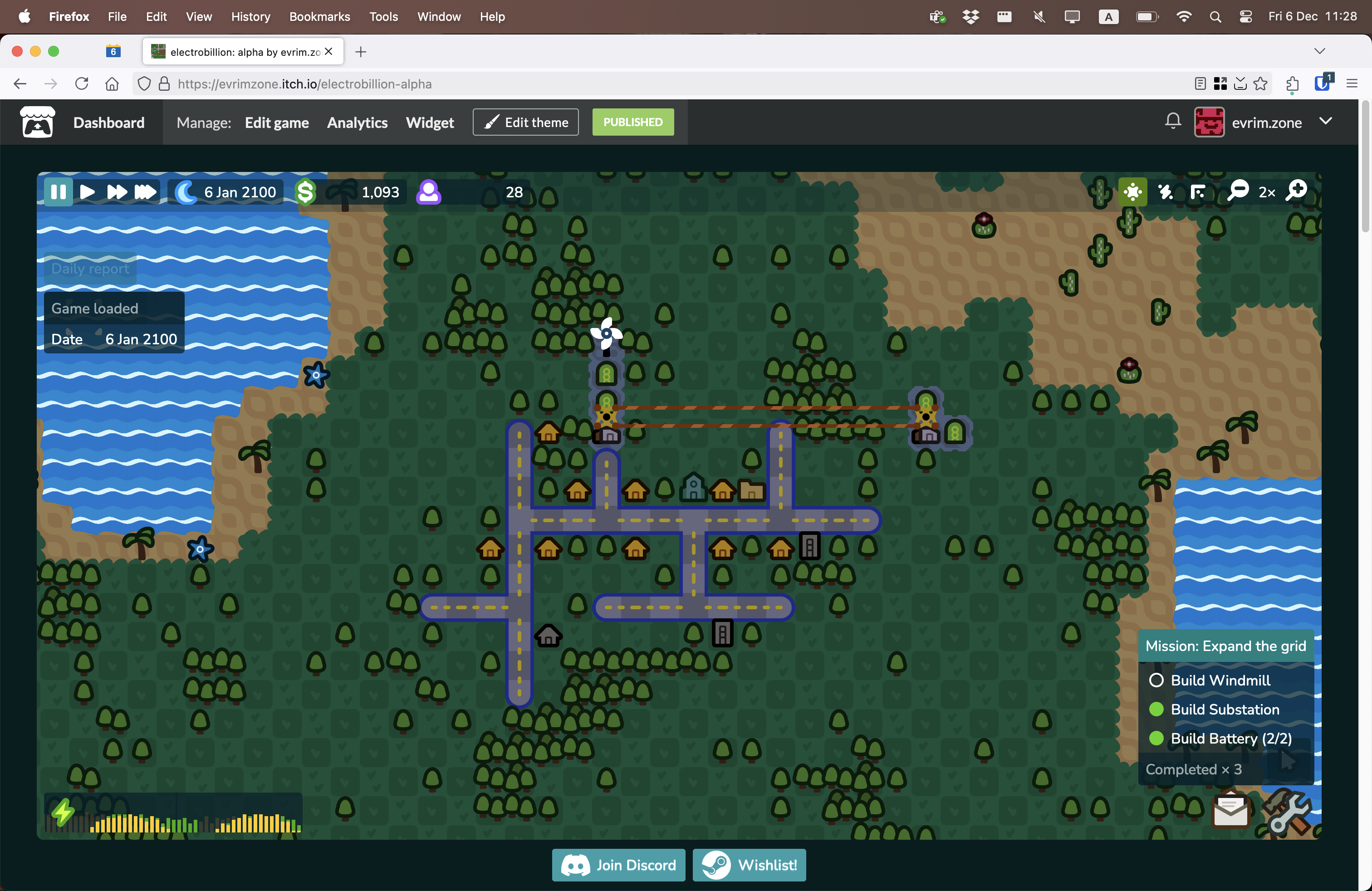Tutorial mission flow on itch.io with mission objectives panel